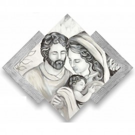 Arte Mania Quadro Sacra Famiglia In 3D Argento
