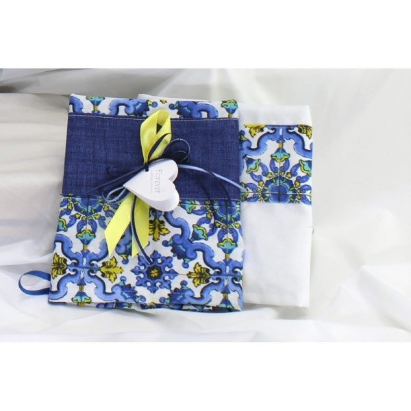 Coppia Strofinacci Artigianali in Cotone - Modello Positano - Forever - 100% Made in Italy
