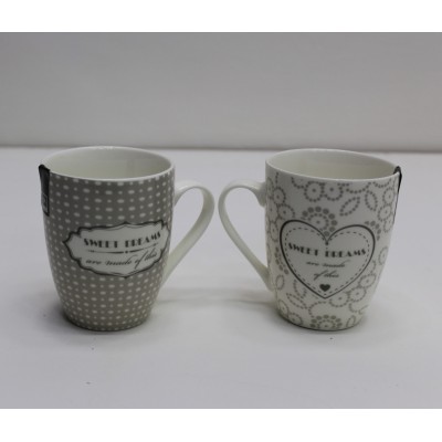 Coppia di Tazze da Latte Mug Sweet Dreams in Porcellana