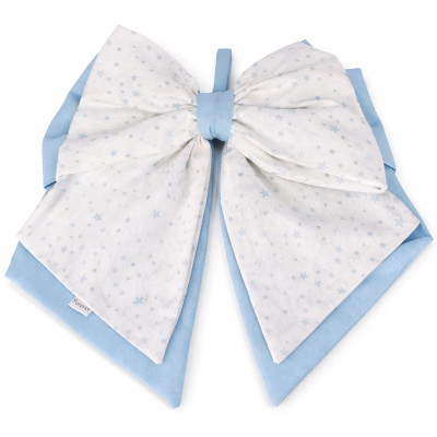 Fiocco Fuori Porta Nascita in Cotone Azzurro Stelline – 35x45 cm