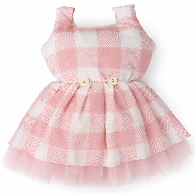 Fiocco Fuori Porta Vestina Vichy Rosa Tulle Nascita – 50x60 cm