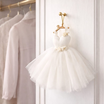 Appendino Profuma Ambiente Vestito Raso Tulle Bianco – 5x20 cm