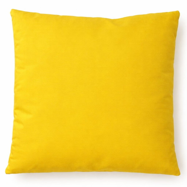 Cuscino in Cotone Maioliche e Limoni Mediterranei | Tinta Unita Giallo | 30x30 cm