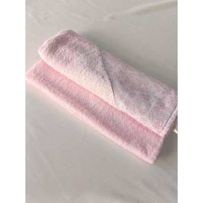 Telo asciugabebè in spugna e cotone rosa 70x70 cm morbido e assorbente per neonati