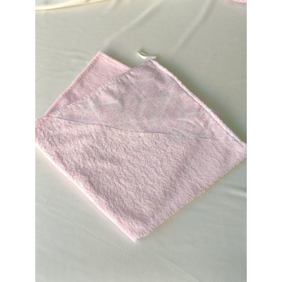 Telo asciugabebè in spugna e cotone rosa 70x70 cm morbido e assorbente per neonati