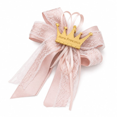 Segnaposto Corona Nome Plex Oro 6 cm con Calamita | Personalizzato