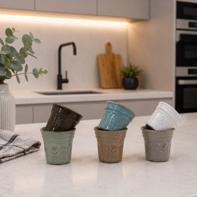 Tazzina Stropicciata in Porcellana Colori Misti – Mis. cm 6H | Venduta Singolarmente | Forever