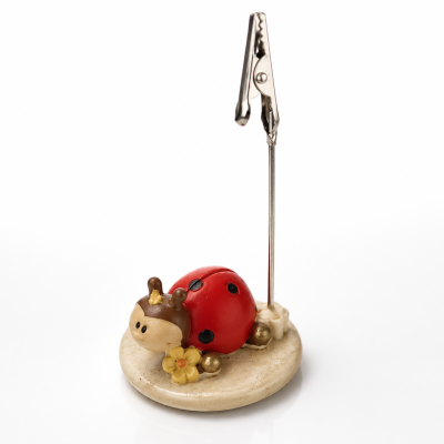 Segnaposto Coccinella Clip Portafoto Resina H10cm | Bomboniera Cerimonia