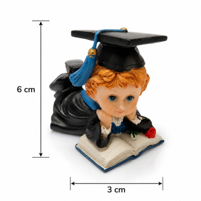 Segnaposto Laurea Bambino Resina 6x3cm | Statuina Toga Tocco Bomboniera