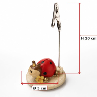 Segnaposto Coccinella Clip Portafoto Resina H10cm | Bomboniera Cerimonia
