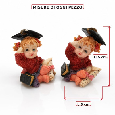 Segnaposto Laurea Bambina Resina 3x5cm | Statuina Tocco Libro Bomboniera