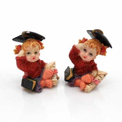 Segnaposto Laurea Bambina Resina 3x5cm | Statuina Tocco Libro Bomboniera