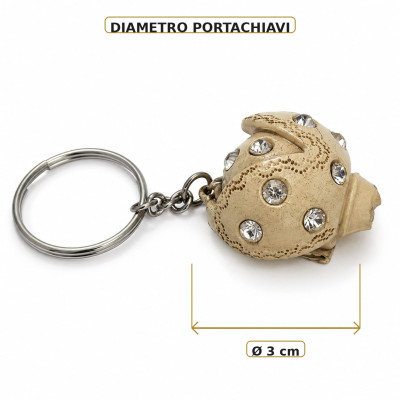 Portachiavi Coccinella Strass Resina D3cm | Portafortuna Compleanno Regalo