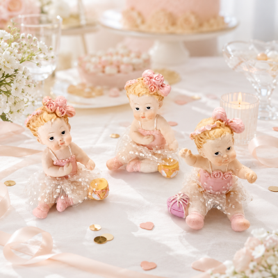 Segnaposto Ballerina Neonata Resina 3x5cm Set 3 | Tutù Merletto Bomboniera