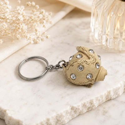 Portachiavi Coccinella Strass Resina D3cm | Portafortuna Compleanno Regalo