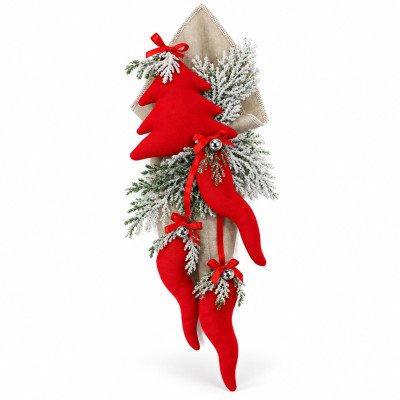 Cornucopia Fuoriporta Portafortuna Natale in Tessuto 20x40 cm