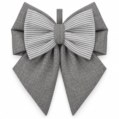 Fiocco Fuoriporta in Cotone Fatto a Mano 35x40 cm | Grigio a Righe