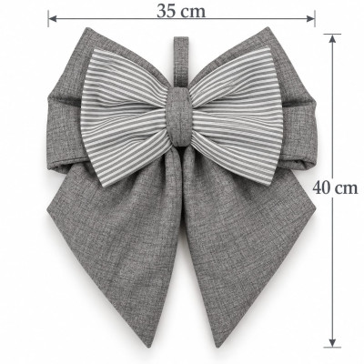 Fiocco Fuoriporta in Cotone Fatto a Mano 35x40 cm | Grigio a Righe