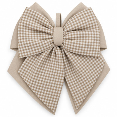 Fiocco Fuoriporta in Cotone Fatto a Mano 35x40 cm | Beige Vichy