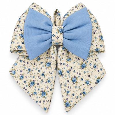 Fiocco Fuoriporta in Cotone Fatto a Mano 35x40 cm | Floreale Celeste