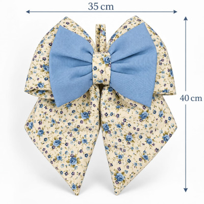 Fiocco Fuoriporta in Cotone Fatto a Mano 35x40 cm | Floreale Celeste