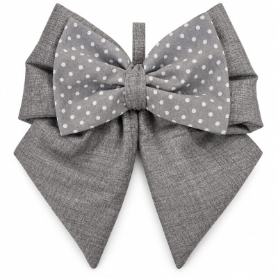Fiocco Fuoriporta in Cotone Fatto a Mano 35x40 cm | Grigio a Pois