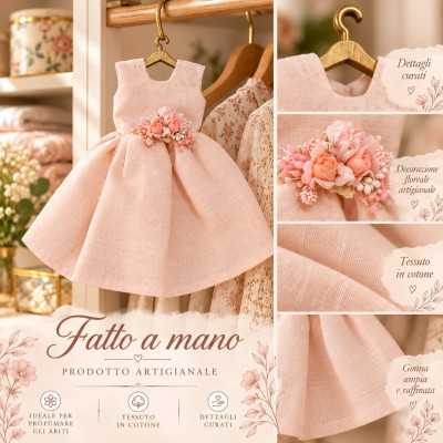 Profuma Biancheria Vestitino Fatto a Mano in Cotone | 4 Colori